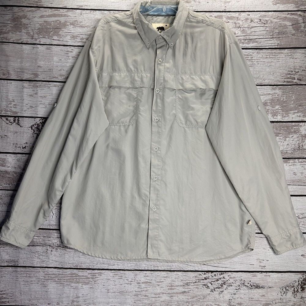 Dakota Grizzly Vented Outdoor Shirt Men's Long Sleeve Size 2xl Gray XXL
